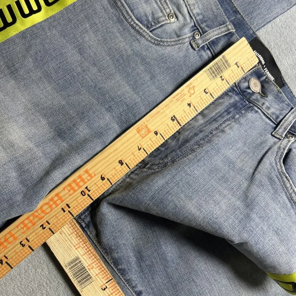 NWT Homme Femme Straight Fit Jeans Mens 34x30 Striped Colorful Designer Retro